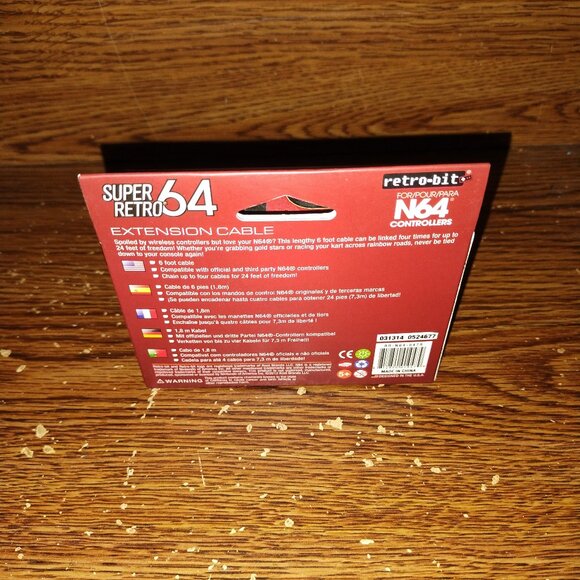 Super Retro 64 Extension Cable (for Nintendo 64) (Retro-bit, 2012) (unopened) - Picture 3 of 3
